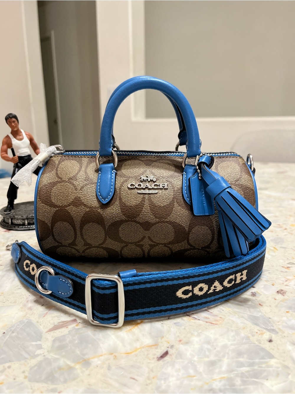 Coach Lacey Crossbody In Signature Canvas Silver racer blue Shoulder Bag NWT
